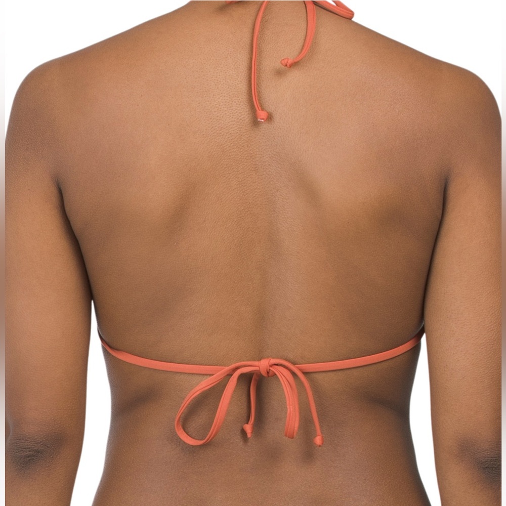 NWT Becca Pucker Up Ginger Orange Bikini Set Malia Halter Top Side Tie Bottom - Picture 6 of 16